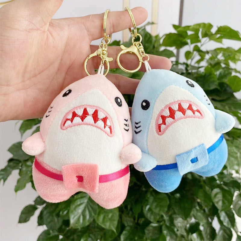 Cute Plush Shark Keychain Bag Pendant Toy