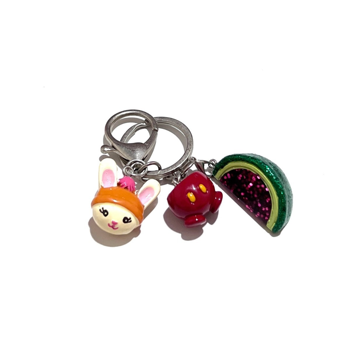 Cute Animal Resin Hedgehog and Bear Keychain Pendant