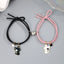 Cute Animal Magnetic Heart Couple Bracelets - Stainless Steel & Adjustable Rope Design