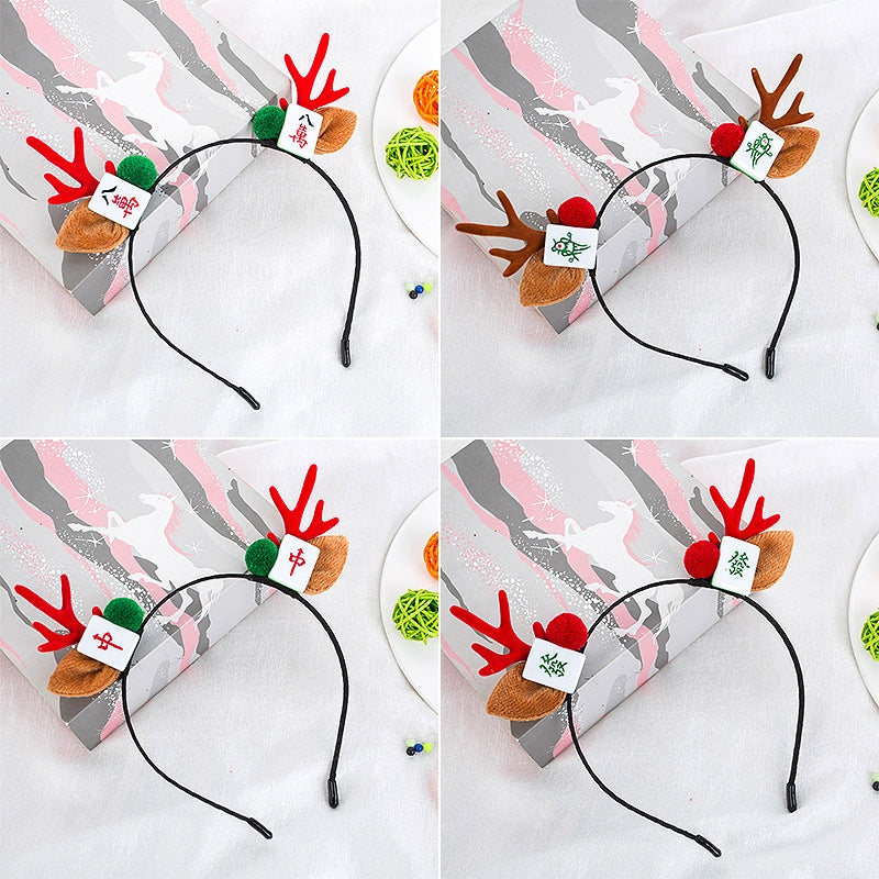 Cute Antlers Alloy Hair Clip and Headband for Christmas