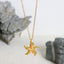 18k Gold Plated Starfish Pendant Necklace - Minimalist Titanium Steel Design