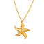 18k Gold Plated Starfish Pendant Necklace - Minimalist Titanium Steel Design