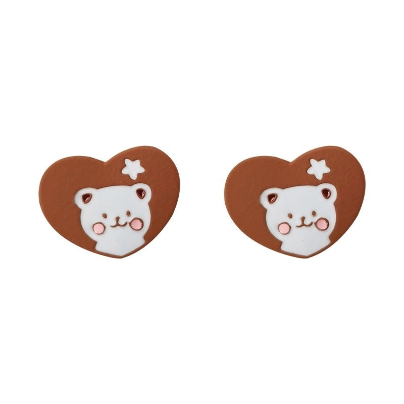 Cute Animal Alloy Ear Studs with S925 Silver Needle