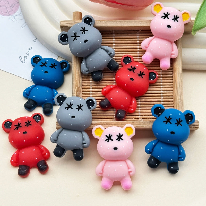 Cute Gradient Bear Resin DIY Accessories for Phone Cases, Shoes, and Crafts