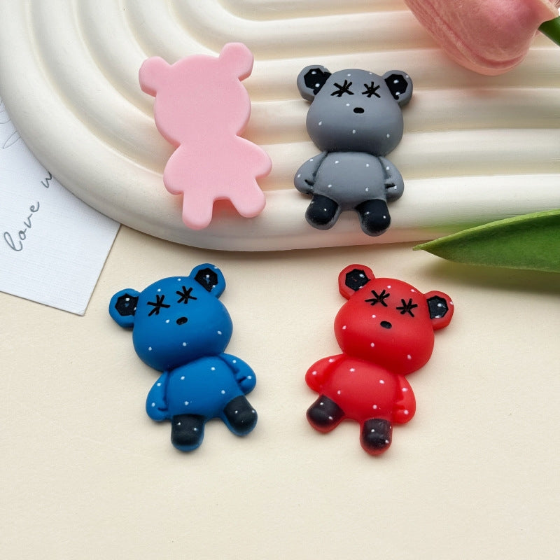 Cute Gradient Bear Resin DIY Accessories for Phone Cases, Shoes, and Crafts