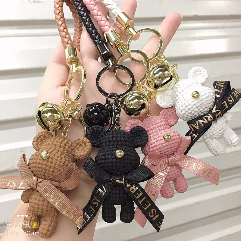 Cute Bear Resin Metal Keychain Pendant for Bags