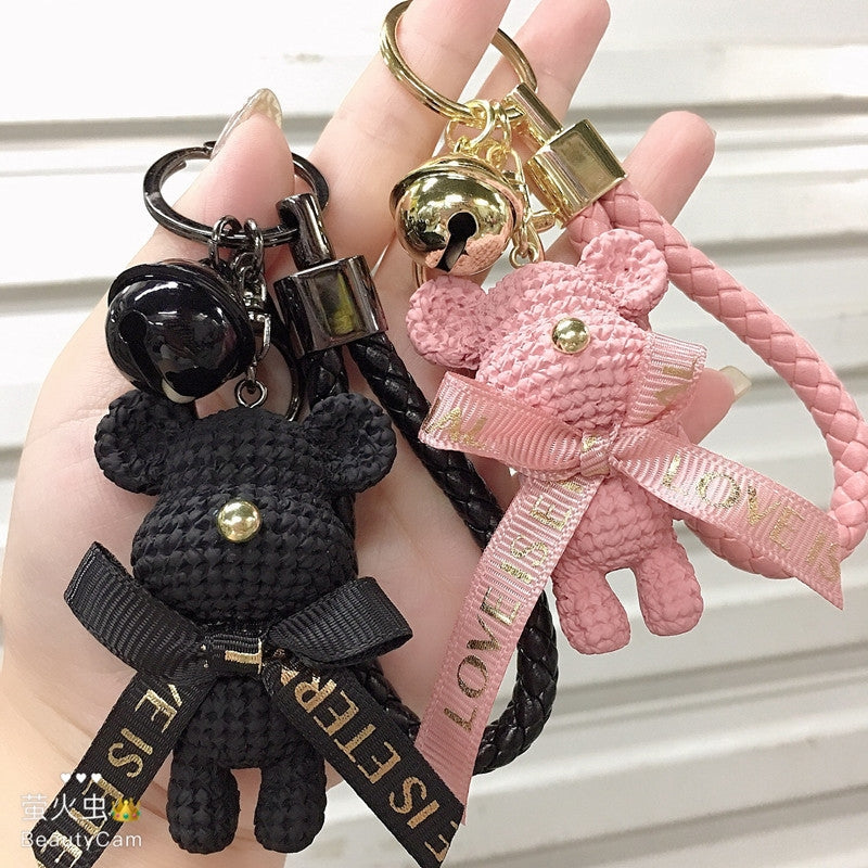 Cute Bear Resin Metal Keychain Pendant for Bags