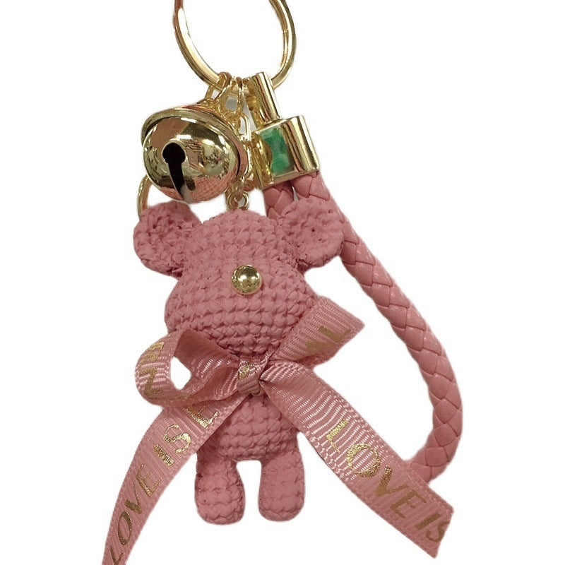 Cute Bear Resin Metal Keychain Pendant for Bags