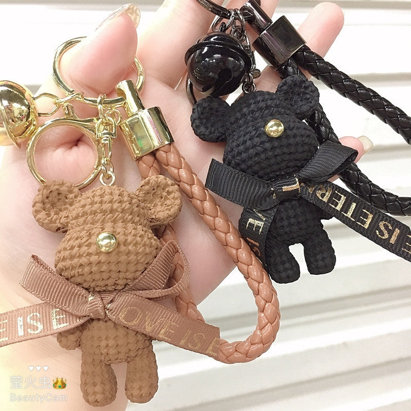 Cute Bear Resin Metal Keychain Pendant for Bags