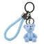 Cute Bear Resin Keychain Pendant - Cartoon Woven Strap Teddy Bear Car Charm