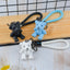 Cute Bear Resin Keychain Pendant - Cartoon Woven Strap Teddy Bear Car Charm