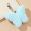 Cute Butterfly Faux Fur Keychain Pendant for Bags and Cars