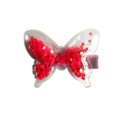 Cute Butterfly Bow Hair Clip for Kids - Shiny Ribbon Duckbill Hair Accessory