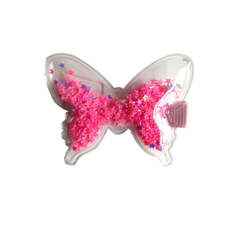 Cute Butterfly Bow Hair Clip for Kids - Shiny Ribbon Duckbill Hair Accessory