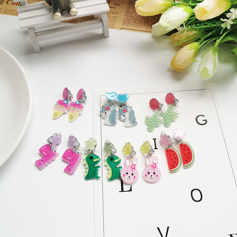 Cute Cactus Rabbit Ice Cream Arylic Girl's Drop Earrings