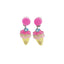 Cute Cactus Rabbit Ice Cream Acrylic Clip-On Earrings for Girls