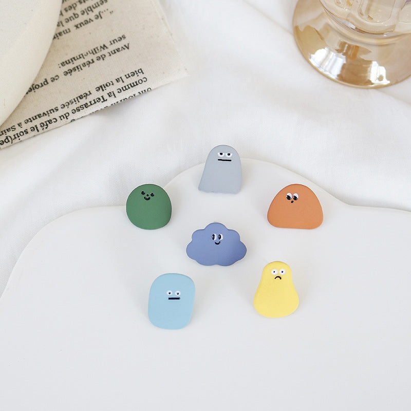 Cute Cartoon Cloud Enamel Stud Earrings for Women