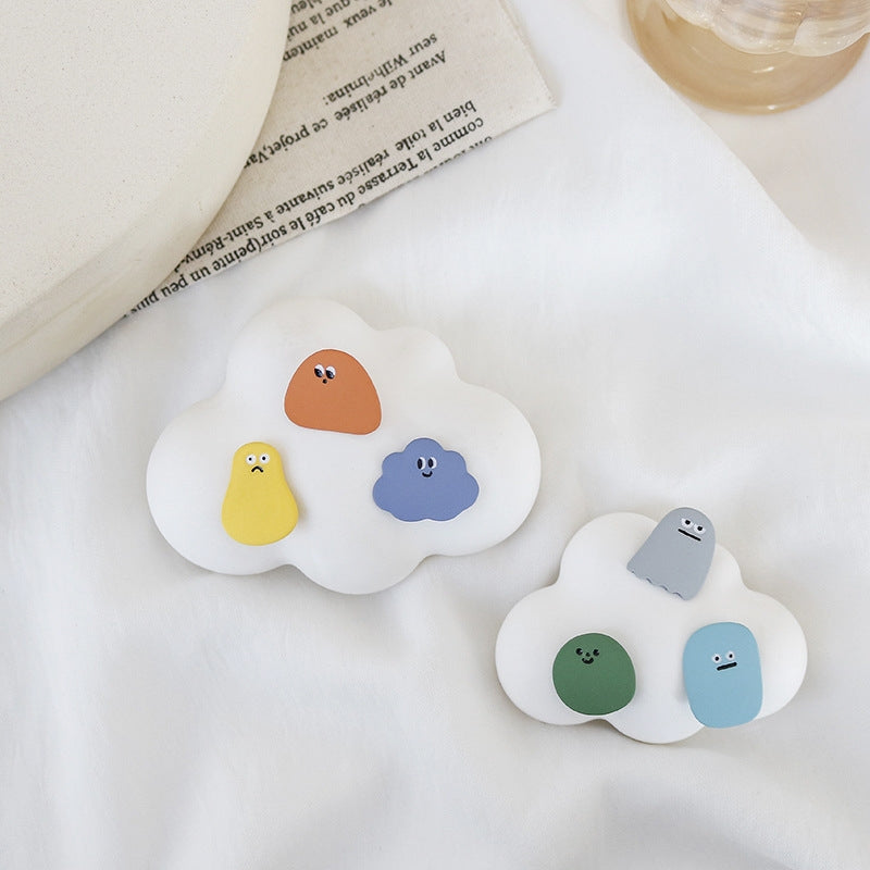 Cute Cartoon Cloud Enamel Stud Earrings for Women