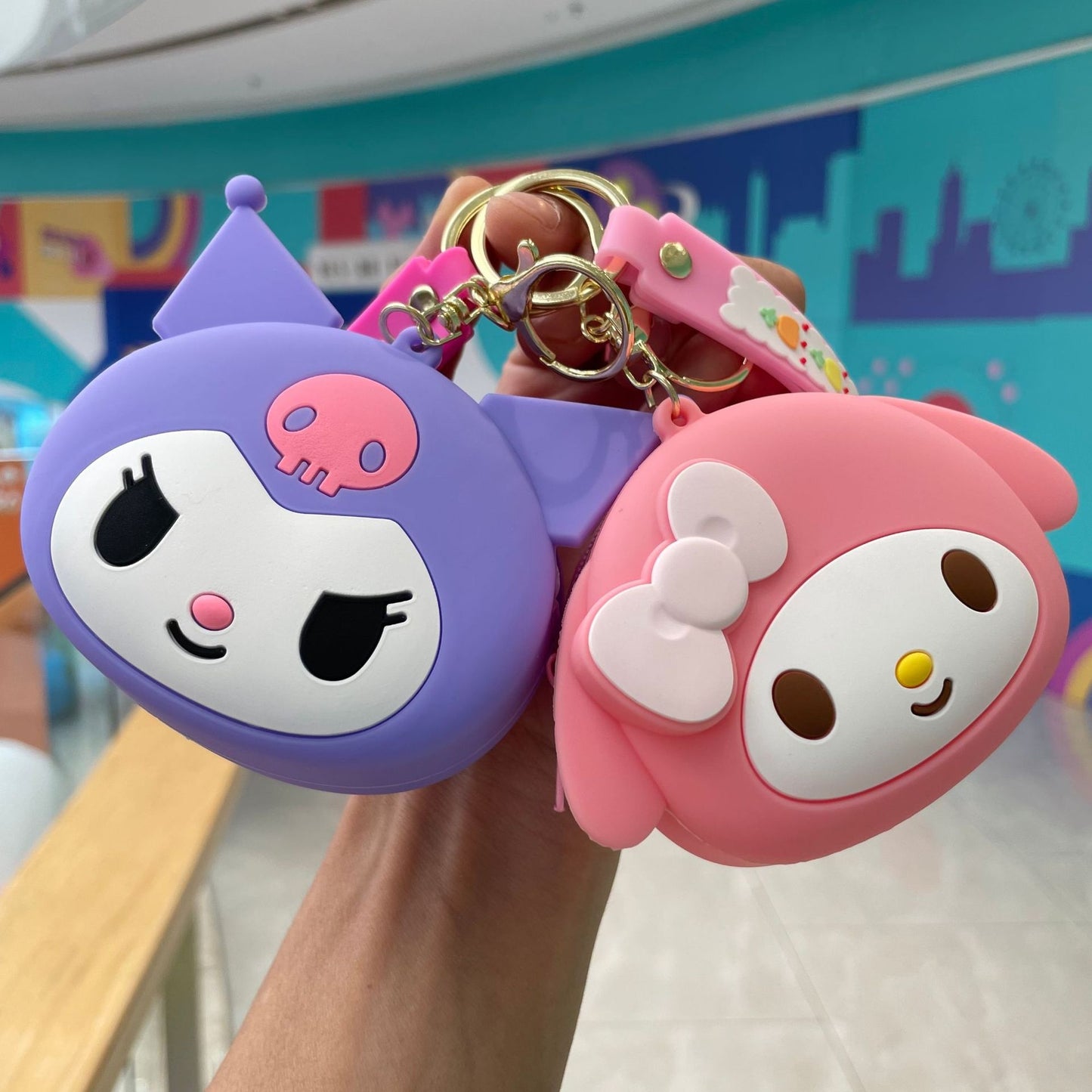 Cute Cartoon Capybara Silicone Keychain and Coin Purse Combo