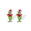 Cute Cartoon Christmas Tree Acrylic Earrings - Grinch Festive Studs for Women