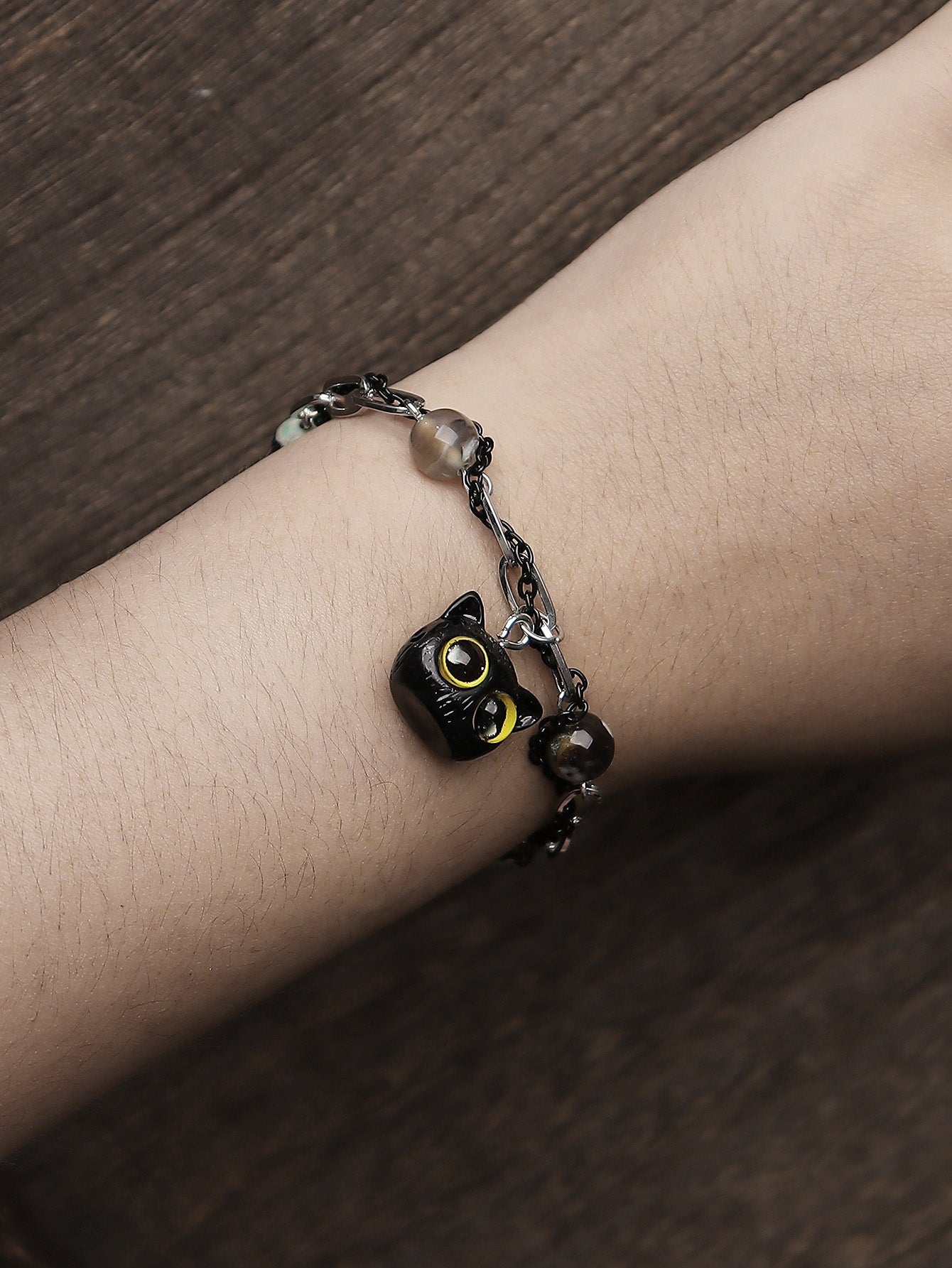 Cute Black Cat Resin Adjustable Unisex Bracelet