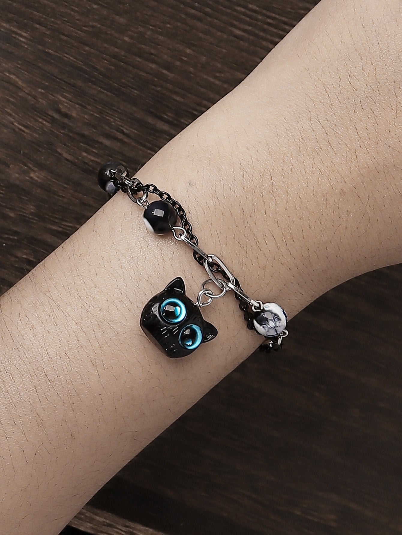 Cute Black Cat Resin Adjustable Unisex Bracelet