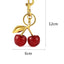 Cherry Crystal Alloy Women's Keychain Accessory