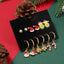 Cute Christmas Hat Snowman Candy Cane Alloy Enamel Earrings Set