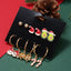 Cute Christmas Hat Snowman Candy Cane Alloy Enamel Earrings Set