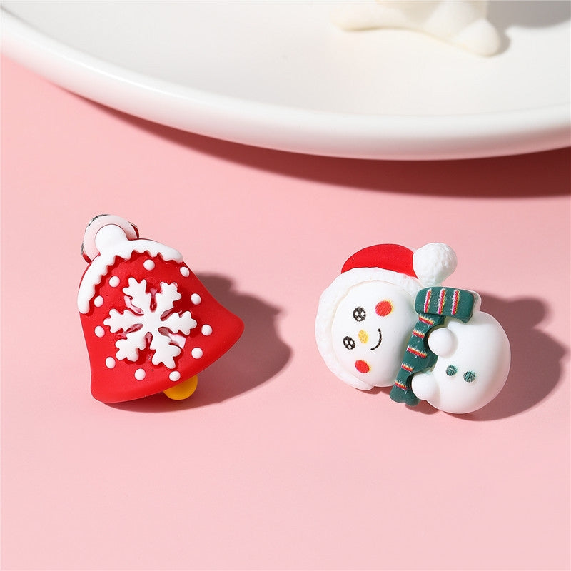 Cute Christmas Hat Resin Kid's Ear Clips - Festive Holiday Gift for Children