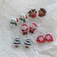 Cute Christmas Tree Santa Claus Elk Resin Ear Clips and Studs for Women