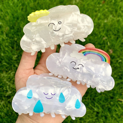 Clouds Rainbow Acrylic Hair Claw Clip - Women's Hair Accessories