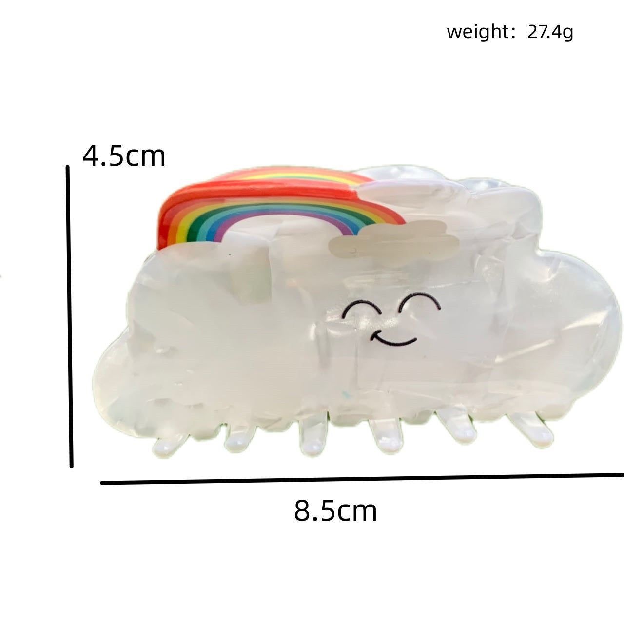 Clouds Rainbow Acrylic Hair Claw Clip - Women's Hair Accessories