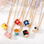 Cute Heart Shape Alloy Plated Pendant Necklace with Colorful Geometric Charm