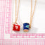 Cute Heart Shape Alloy Plated Pendant Necklace with Colorful Geometric Charm