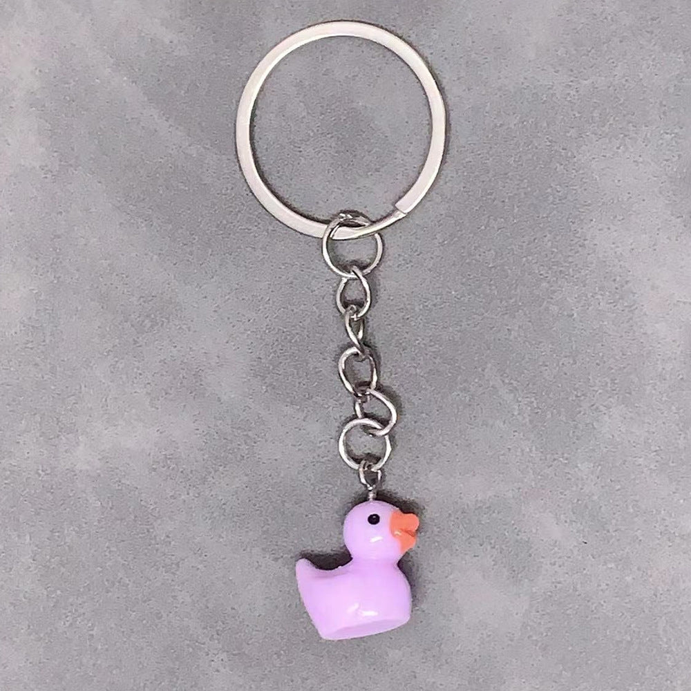 Cute Yellow Duck Resin Keychain Pendant Accessory