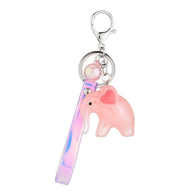 Acrylic Cartoon Elephant Keychain Pendant for Women's Bag