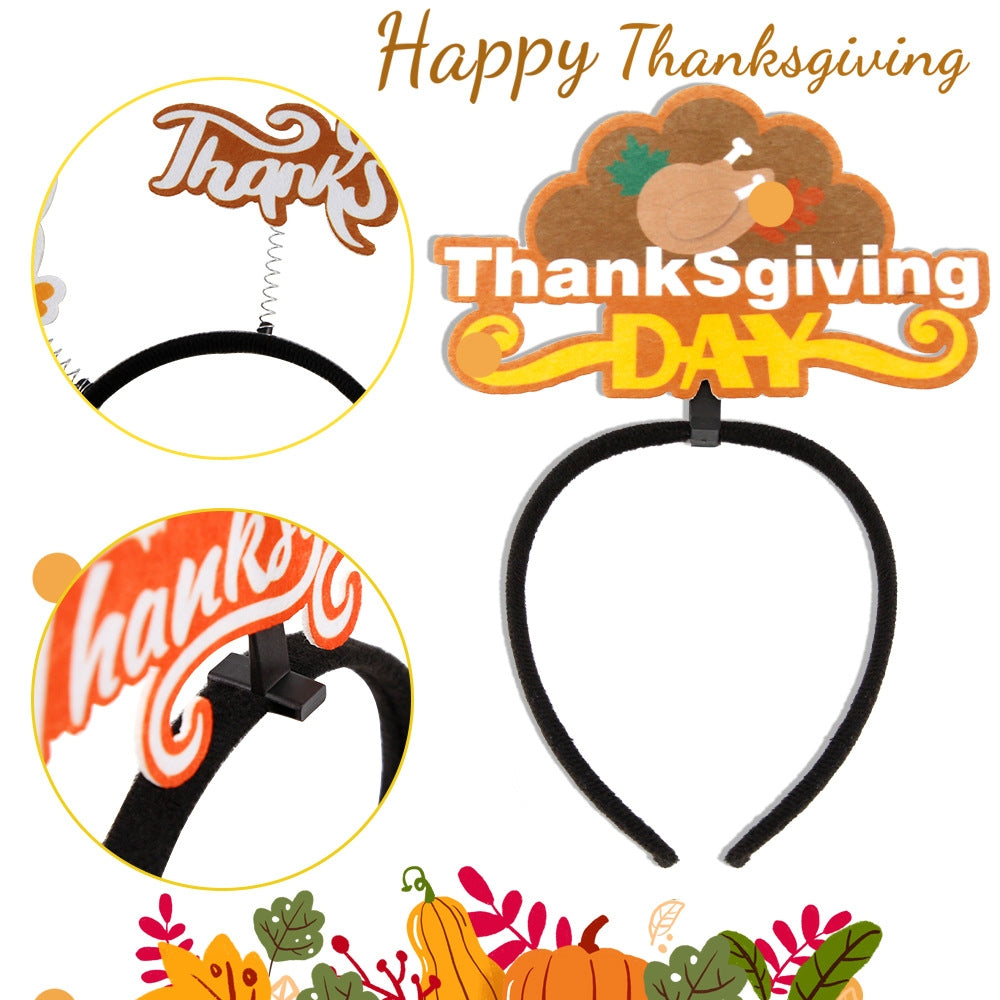 Cute Exaggerated Turkey Letter Headband for Thanksgiving Party