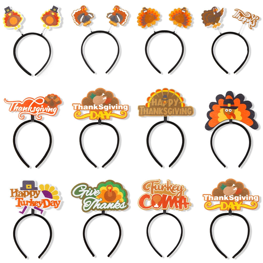 Cute Exaggerated Turkey Letter Headband for Thanksgiving Party