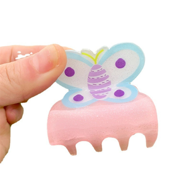 Cute Flower Butterfly Acrylic Hair Claw Clips for Kids