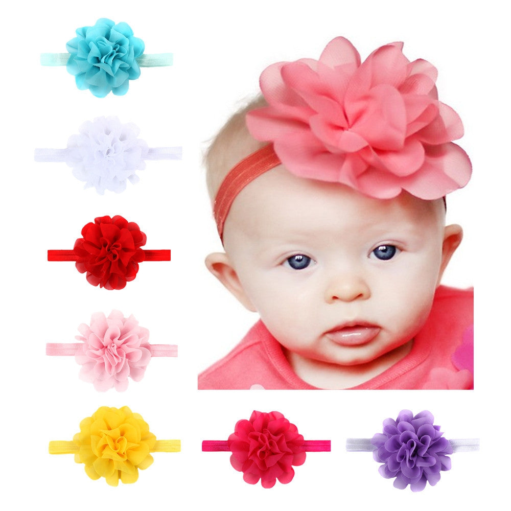 Cute Chiffon Flower Baby Headbands - Elastic Hair Accessories for Children