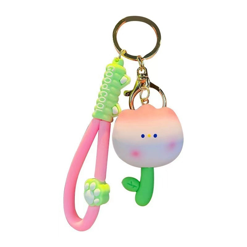 Cute Tulip Resin Keychain for Women - Cartoon Bag Charm Gift