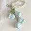 Cute Flower Yarn Pearl Chain Keychain for Women