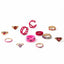 Cute Frog Enamel Heart & Lip Adjustable Ring Set - 12 Pieces