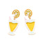 Cute Fruit Cocktail Glass Enamel Rhinestone Drop Earrings for Women