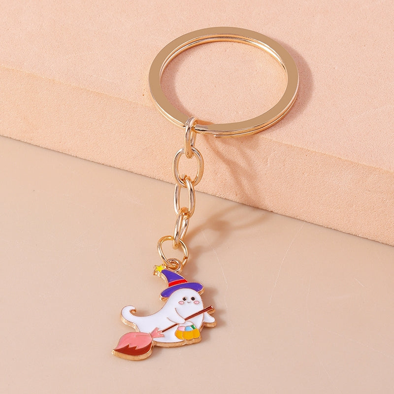 Cute Cartoon Halloween Pumpkin Witch Keychain Pendant