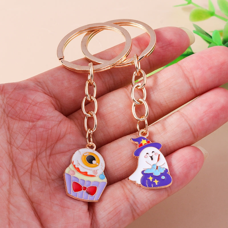 Cute Cartoon Halloween Pumpkin Witch Keychain Pendant