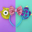 Devil's Eye Sequin Bow Knot & Monster Ears Cosplay Headband Set