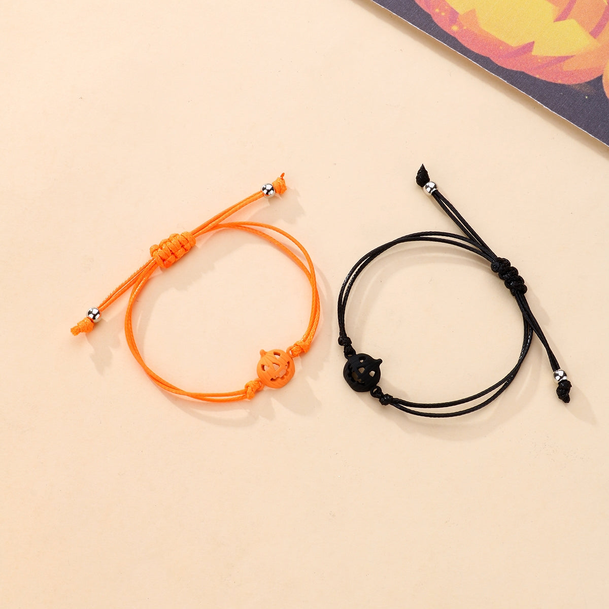 Cute Romantic Pumpkin Alloy Handmade Halloween Bracelets with Cartoon Pendants