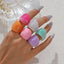 Colorful Geometric Acrylic Unisex Statement Rings